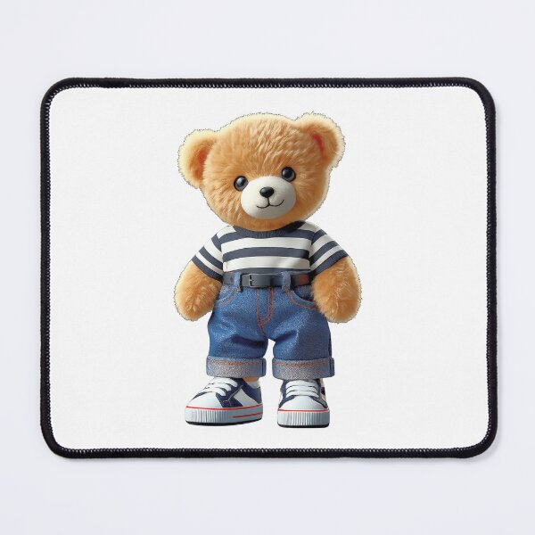 Item preview, Teddy Bear in Denim Jeans Casual Striped Outfit Shapes Mania designed and sold by Shapes-Mania.