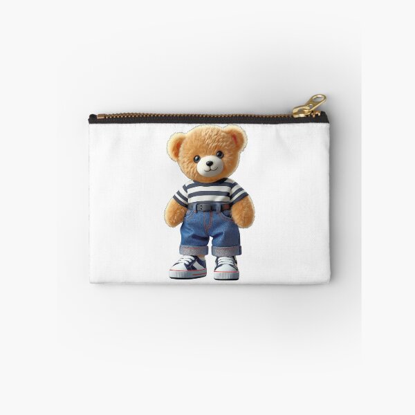 Item preview, Teddy Bear in Denim Jeans Casual Striped Outfit Shapes Mania designed and sold by Shapes-Mania.