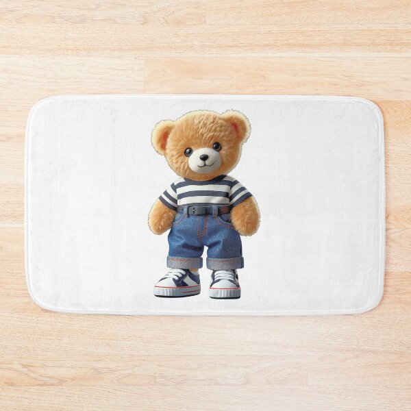 Item preview, Teddy Bear in Denim Jeans Casual Striped Outfit Shapes Mania designed and sold by Shapes-Mania.