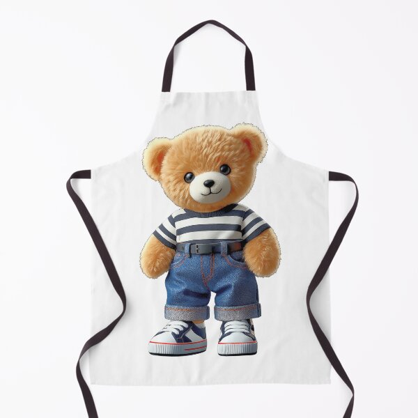 Item preview, Teddy Bear in Denim Jeans Casual Striped Outfit Shapes Mania designed and sold by Shapes-Mania.