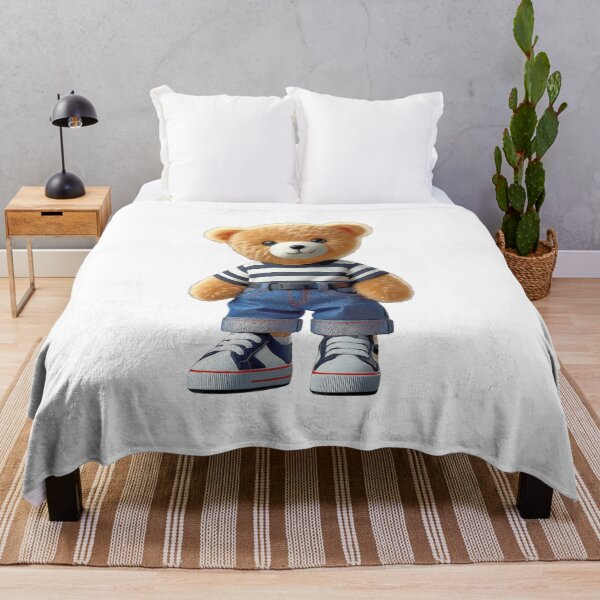Item preview, Teddy Bear in Denim Jeans Casual Striped Outfit Shapes Mania designed and sold by Shapes-Mania.