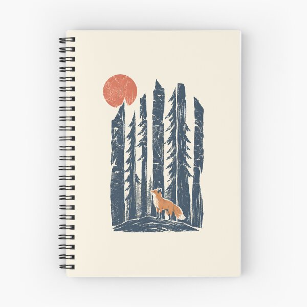 Item preview, Red Fox in Pine Forest - Linocut Block Print Pacific Northwest Art designed and sold by Knacky Print.