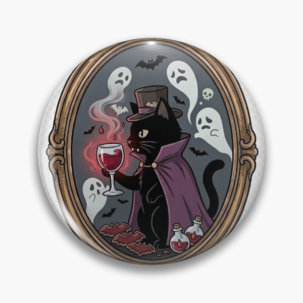 Item preview, Cute Black Cat Vampire Dracula Halloween Gothic Wine Goblet Design designed and sold by N-TwistTails.