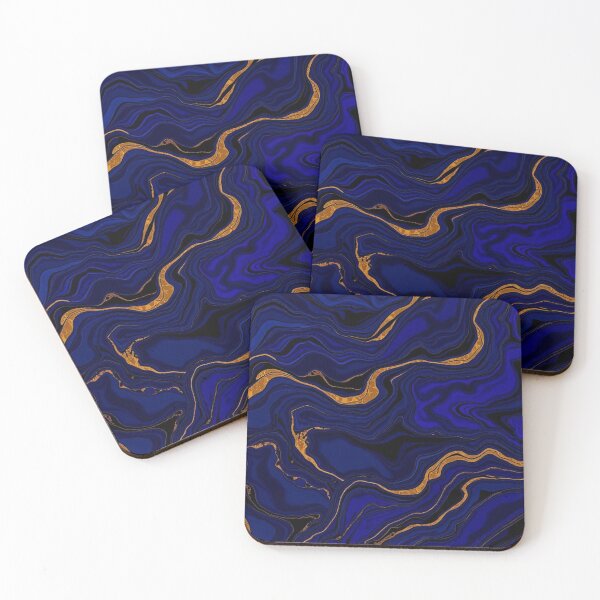 Item preview, Deep Blue Gold Fluid Marble designed and sold by IntelliMindDesigns.