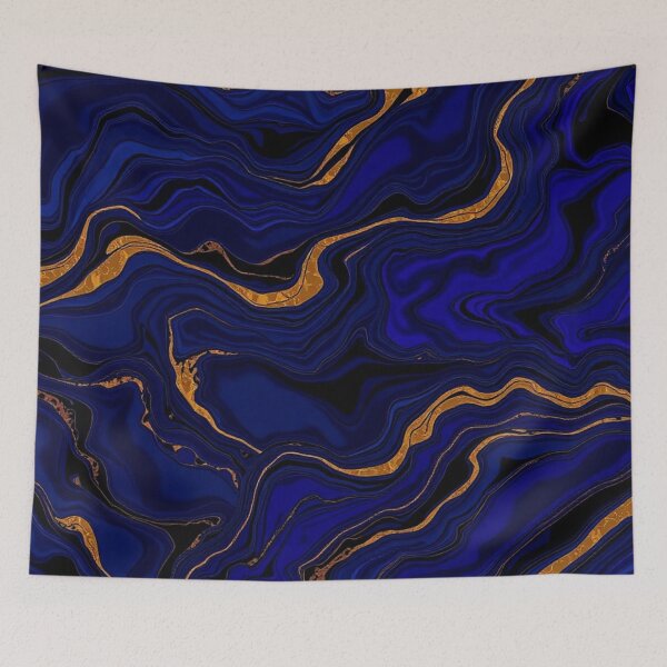 Item preview, Deep Blue Gold Fluid Marble designed and sold by IntelliMindDesigns.