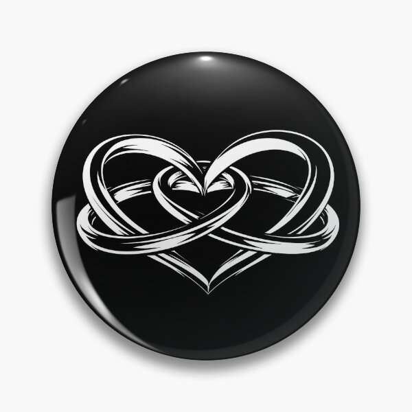 Item preview, Infinity Heart Intertwined Love Symbol Black and White Eternal Romance Art designed and sold by inkoutninja.