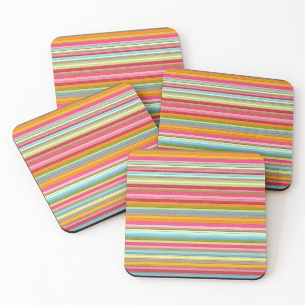 Item preview, Y2K Colorful Multi Stripe Pattern | Retro 2000s Rainbow Horizontal Stripes designed and sold by BrontesWhimsyStore.
