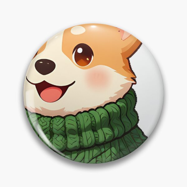 Artikelvorschau, Niedlicher Corgi-Welpe im waldgrünen Zopfstrickpullover entworfen und verkauft von pumsquare.
