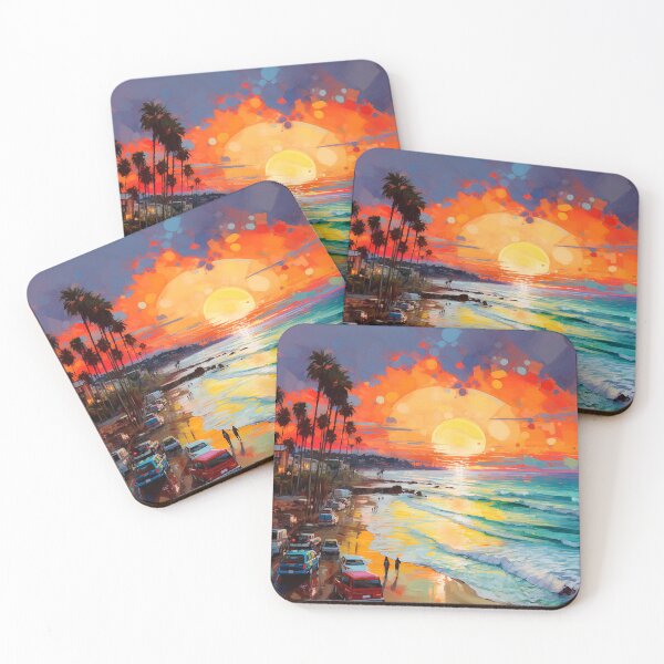 Item preview, Vibrant, Colorful Beach Sunset With Gentle Waves Design designed and sold by DEC02.