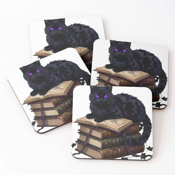 Item preview, Gothic Black Cat Arcane Tome Stack designed and sold by IllumeInk.