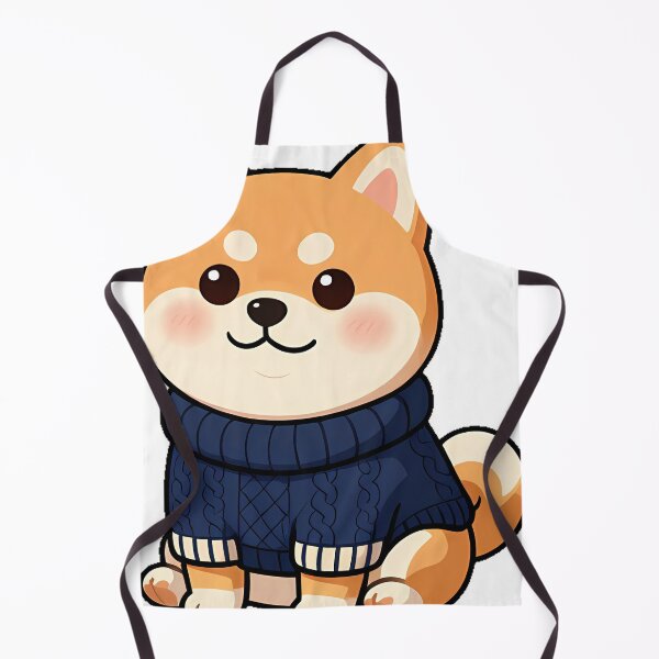 Item preview, Cute Shiba Inu Puppy in Navy Blue Fisherman Knit Sweater designed and sold by pumsquare.