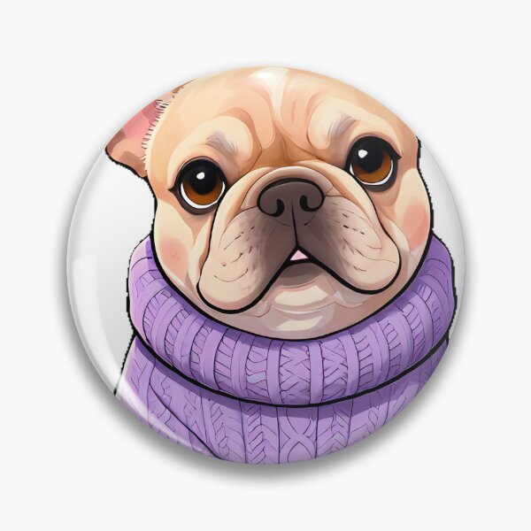 Item preview, Cute French Bulldog Puppy in Lavender Chunky Cable Sweater designed and sold by pumsquare.