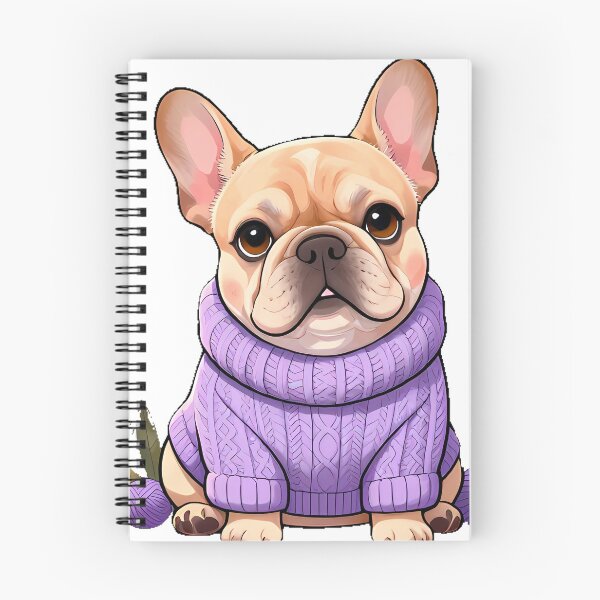 Item preview, Cute French Bulldog Puppy in Lavender Chunky Cable Sweater designed and sold by pumsquare.