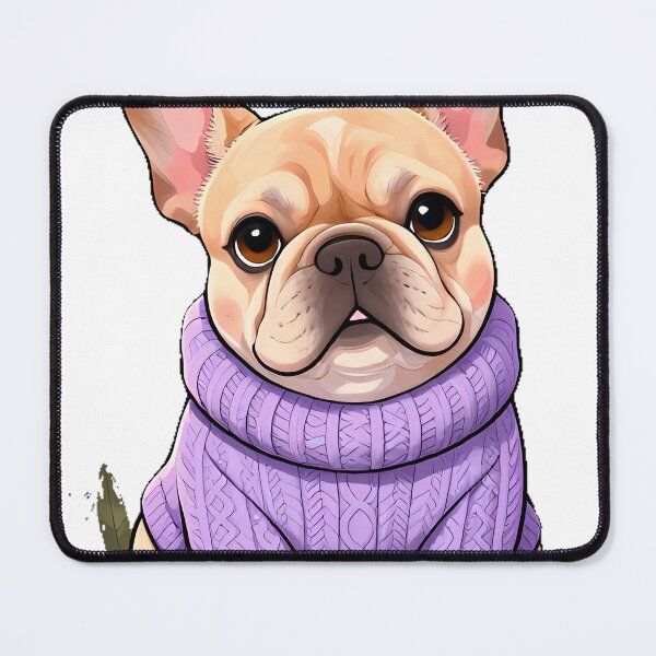 Item preview, Cute French Bulldog Puppy in Lavender Chunky Cable Sweater designed and sold by pumsquare.
