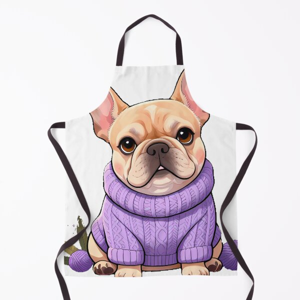 Item preview, Cute French Bulldog Puppy in Lavender Chunky Cable Sweater designed and sold by pumsquare.