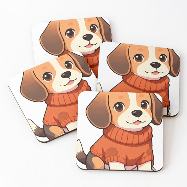 Item preview, Cute Beagle Puppy in Burnt Orange Ribbed Knit Sweater designed and sold by pumsquare.