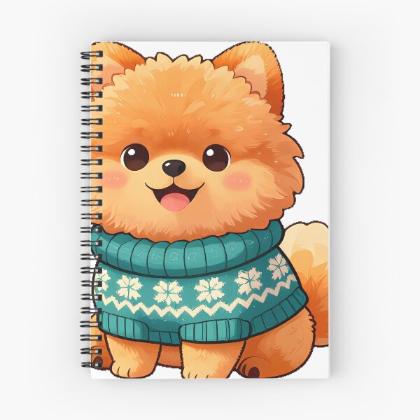 Item preview, Cute Pomeranian Puppy in Teal Fair Isle Knit Sweater designed and sold by pumsquare.