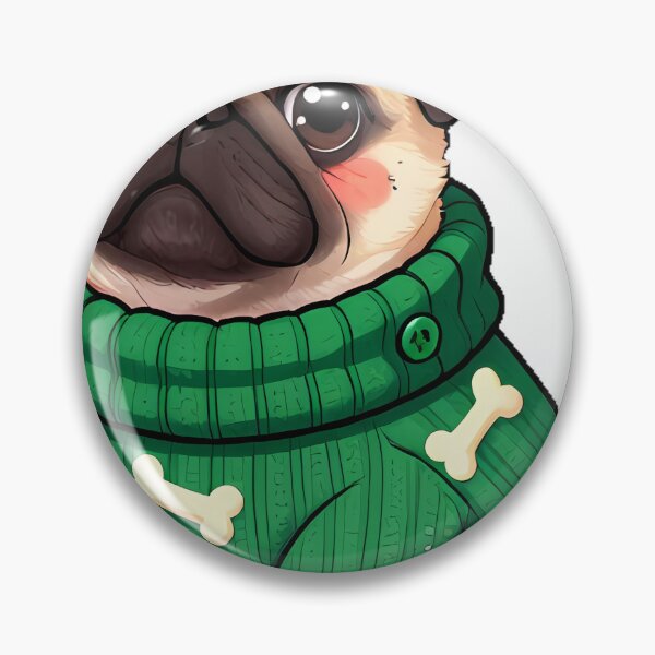 Item preview, Cute Pug Puppy in Emerald Green Turtleneck Sweater designed and sold by pumsquare.