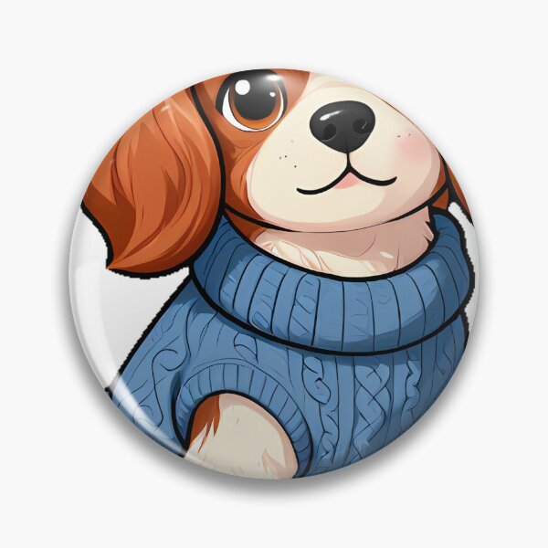 Item preview, Cute Cavalier King Charles Spaniel in Dusty Blue Cable Sweater designed and sold by pumsquare.