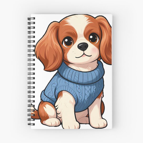 Item preview, Cute Cavalier King Charles Spaniel in Dusty Blue Cable Sweater designed and sold by pumsquare.