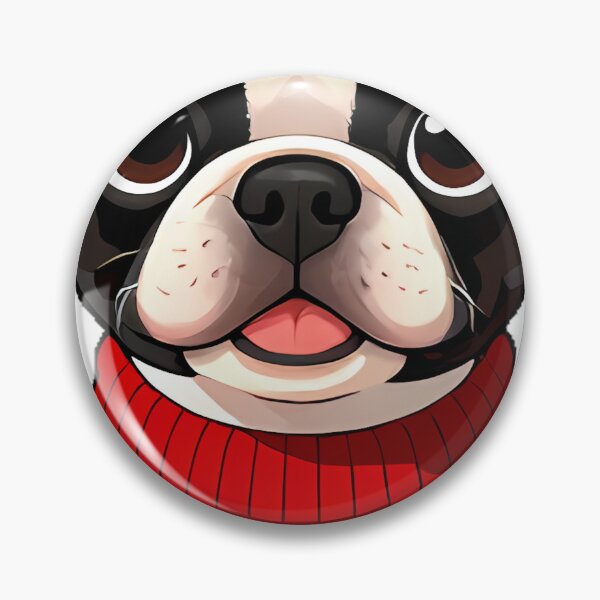 Item preview, Cute Boston Terrier Puppy in Crimson Argyle Knit Sweater designed and sold by pumsquare.