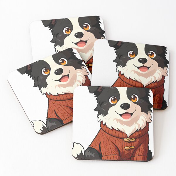 Item preview, Cute Border Collie Puppy in Rust Brown Fisherman Sweater designed and sold by pumsquare.