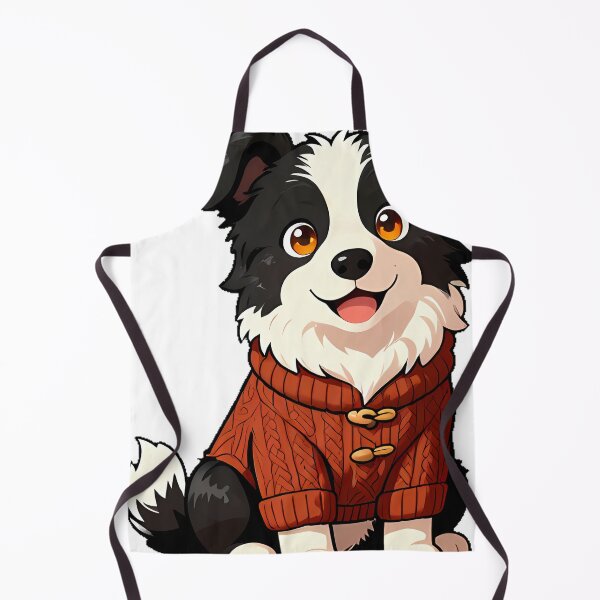 Item preview, Cute Border Collie Puppy in Rust Brown Fisherman Sweater designed and sold by pumsquare.