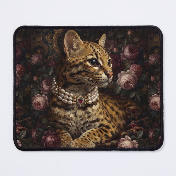 Item preview, Noble Spotted Leopard Cat with Ruby Pearls designed and sold by Real Beast Art.
