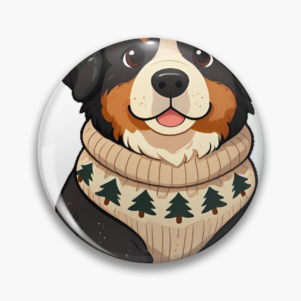 Item preview, Cute Bernese Mountain Dog Puppy in Oatmeal Fair Isle Sweater designed and sold by pumsquare.