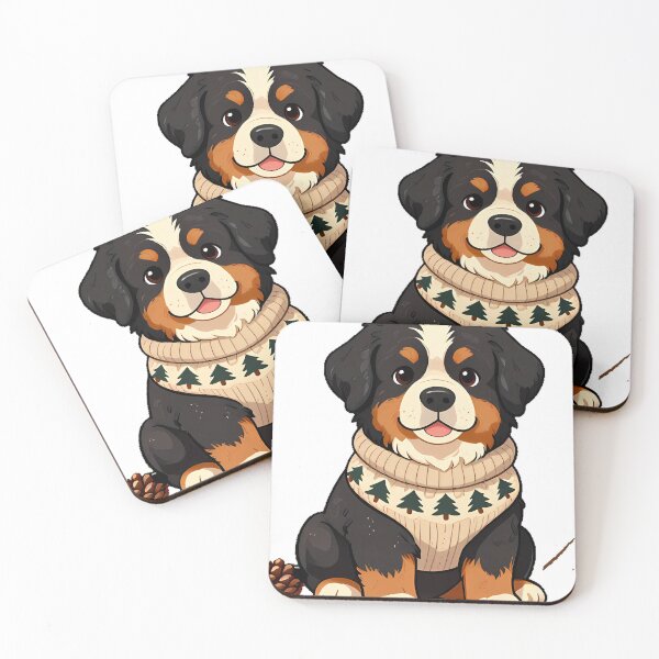 Item preview, Cute Bernese Mountain Dog Puppy in Oatmeal Fair Isle Sweater designed and sold by pumsquare.