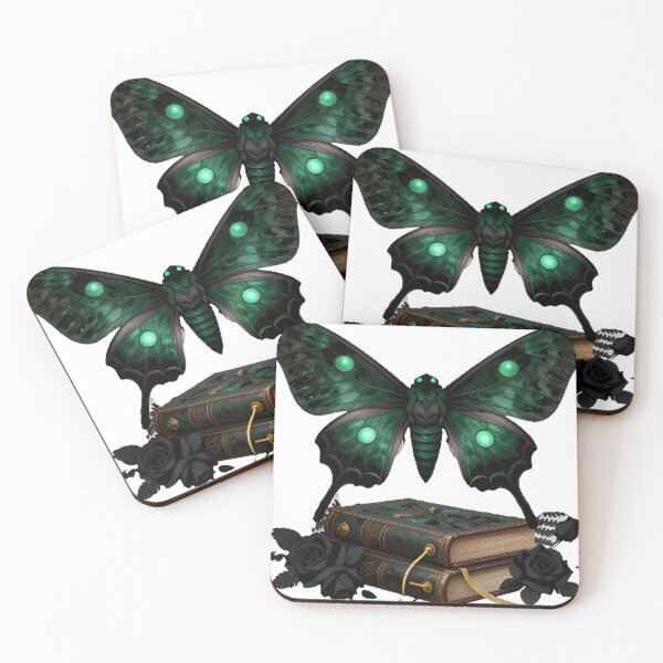 Item preview, Gothic Luna Moth Botanical Book Stack designed and sold by IllumeInk.