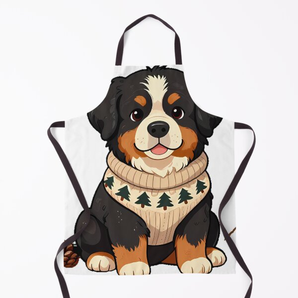 Item preview, Cute Bernese Mountain Dog Puppy in Oatmeal Fair Isle Sweater designed and sold by pumsquare.