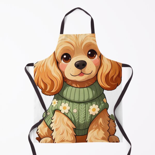 Item preview, Cute English Cocker Spaniel in Sage Green Ribbed Sweater designed and sold by pumsquare.
