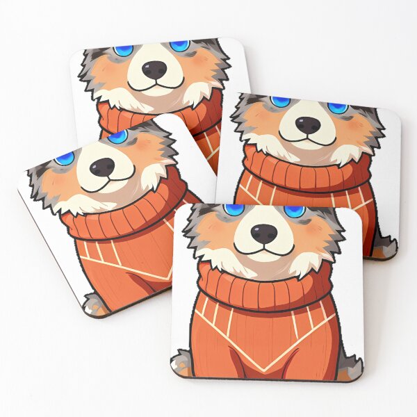 Item preview, Cute Australian Shepherd Puppy in Terracotta Turtleneck Sweater designed and sold by pumsquare.