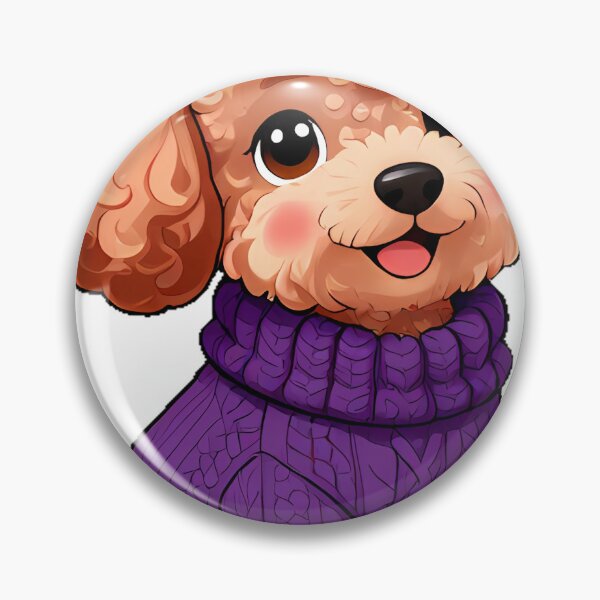 Item preview, Cute Standard Poodle Puppy in Plum Purple Cable Knit Sweater designed and sold by pumsquare.
