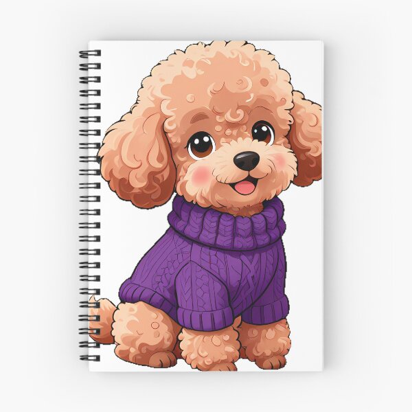Item preview, Cute Standard Poodle Puppy in Plum Purple Cable Knit Sweater designed and sold by pumsquare.