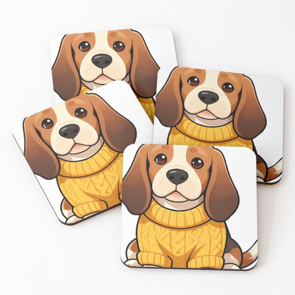 Item preview, Cute Basset Hound Puppy in Mustard Yellow Cable Sweater designed and sold by pumsquare.