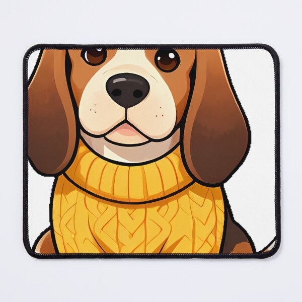 Item preview, Cute Basset Hound Puppy in Mustard Yellow Cable Sweater designed and sold by pumsquare.