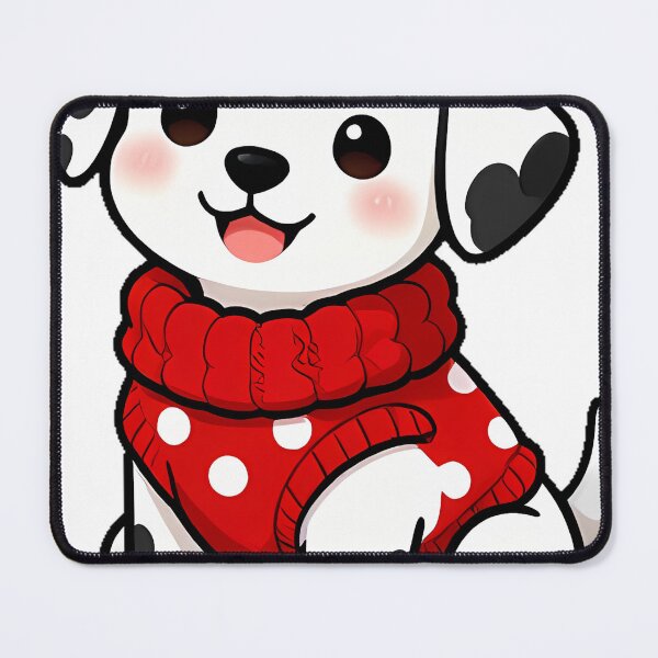 Item preview, Cute Dalmatian Puppy in Cherry Red Polka Dot Knit Sweater designed and sold by pumsquare.