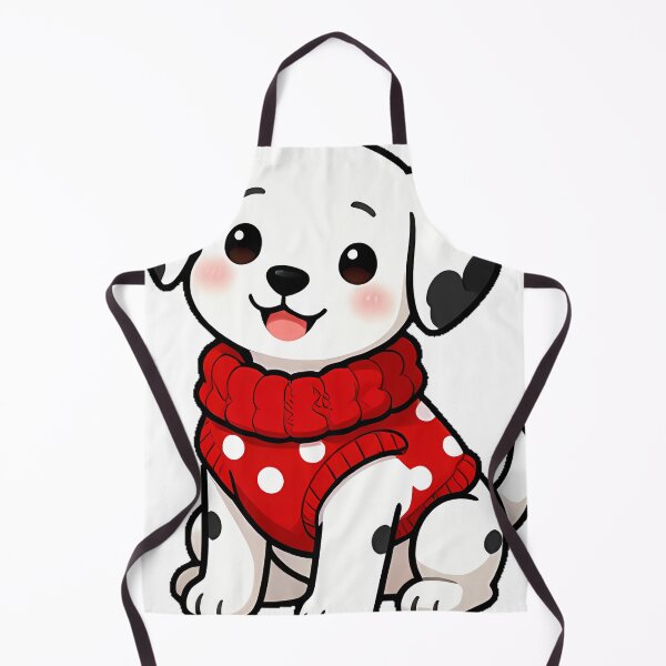 Item preview, Cute Dalmatian Puppy in Cherry Red Polka Dot Knit Sweater designed and sold by pumsquare.