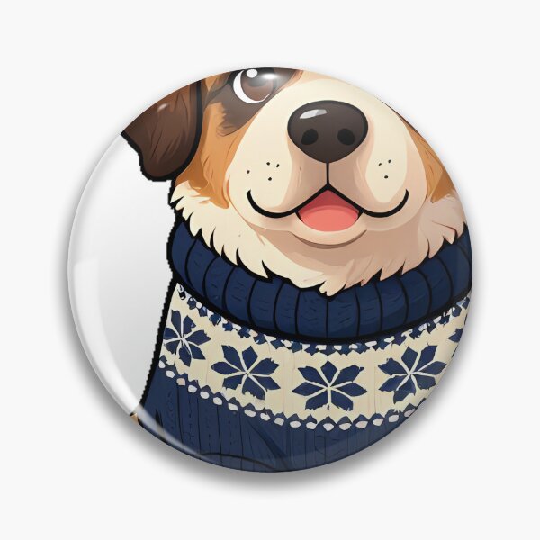 Item preview, Cute Saint Bernard Puppy in Alpine Navy Nordic Sweater designed and sold by pumsquare.