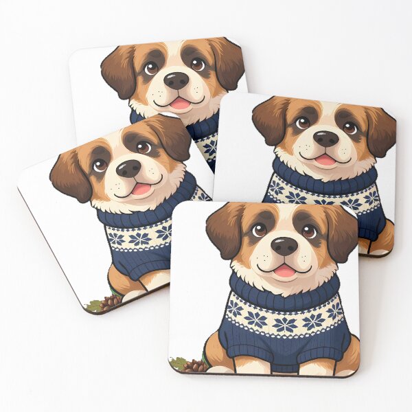 Item preview, Cute Saint Bernard Puppy in Alpine Navy Nordic Sweater designed and sold by pumsquare.