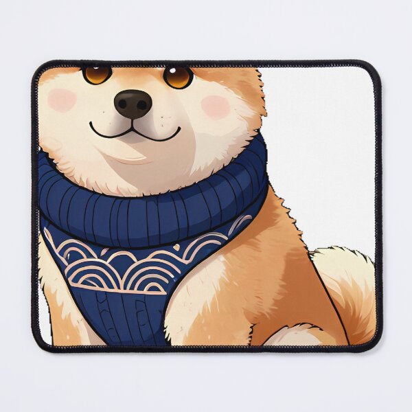 Item preview, Cute Akita Inu Puppy in Indigo Traditional Knit Sweater designed and sold by pumsquare.