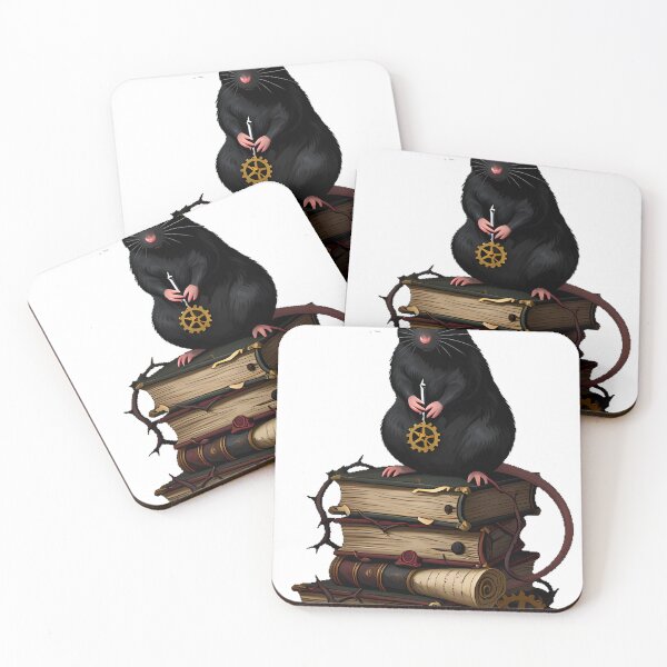 Item preview, Gothic Black Rat Scholar Manuscript Stack designed and sold by IllumeInk.