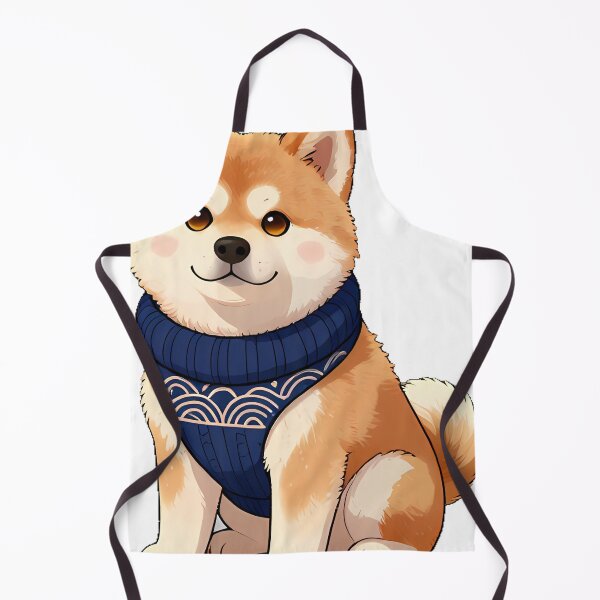 Item preview, Cute Akita Inu Puppy in Indigo Traditional Knit Sweater designed and sold by pumsquare.