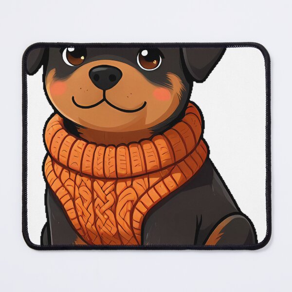 Item preview, Cute Rottweiler Puppy in Burnt Amber Cable Knit Sweater designed and sold by pumsquare.