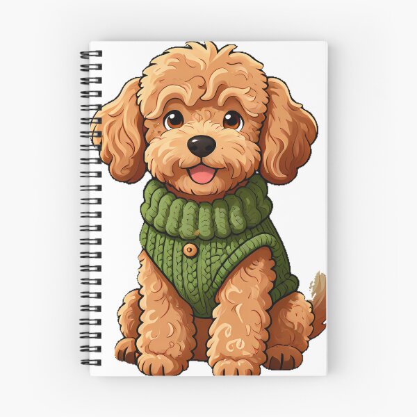 Item preview, Cute Labradoodle Puppy in Forest Moss Green Chunky Sweater designed and sold by pumsquare.
