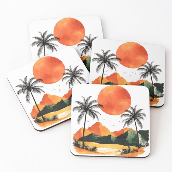Item preview, Boho Tropical Mountains And Palm Trees At Sunrise  designed and sold by DEC02.