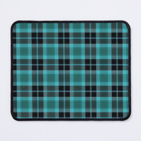 Item preview, Cyber Y2K Cyan Teal and Black Plaid Pattern | Cool Alt Grunge Tartan Aesthetic designed and sold by BrontesWhimsyStore.