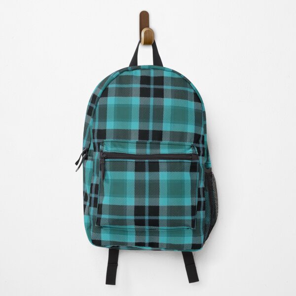 Item preview, Cyber Y2K Cyan Teal and Black Plaid Pattern | Cool Alt Grunge Tartan Aesthetic designed and sold by BrontesWhimsyStore.